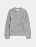 Lambswool Blend Knitted Polo Shirt