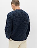 Cable Crew Neck Jumper with Wool