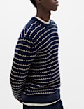 Wool Blend Striped Crew Neck Jumper