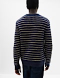 Wool Blend Striped Crew Neck Jumper