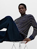 Wool Blend Striped Crew Neck Jumper