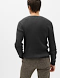 Cotton Blend Crew Neck Smart Jumper