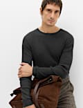 Cotton Blend Crew Neck Smart Jumper