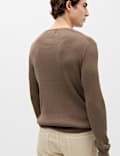 Cotton Blend Crew Neck Smart Jumper