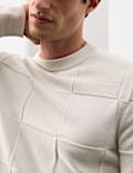 Textured Crew Neck Knitted Jumper