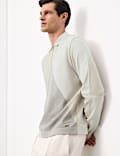 Half zip Long Sleeve Knitted Polo Shirt