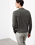 Mercerised Cotton Geometric Half Zip Polo