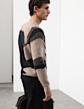 Gemusterter Pullover mit hohem Merinowollanteil und Mohair