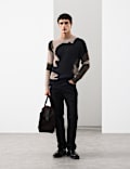 Gemusterter Pullover mit hohem Merinowollanteil und Mohair