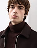 Pure Wool Wave Stitch Roll Neck Jumper