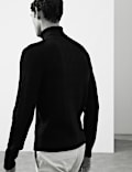 Pure Wool Wave Stitch Roll Neck Jumper