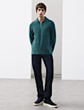 Milano-Knit Extended Funnel Neck Half Zip Jumper