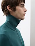 Milano-Knit Extended Funnel Neck Half Zip Jumper