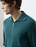 Milano-Knit Extended Funnel Neck Half Zip Jumper