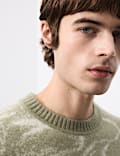 Merino Mohair Blend Pattern Crew Neck Jumper