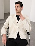 Milano-Knit V-Neck Jacquard Cardigan