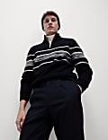 Supersoft Striped Half Zip Jumper