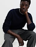 Supersoft Ribbed Crew Neck Jumper with Wool