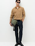 Lofty Relaxed Fit Ribbed Knit Polo Shirt