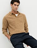 Lofty Relaxed Fit Ribbed Knit Polo Shirt