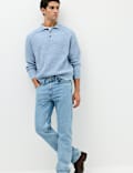 Ruim, gebreid poloshirt met ribbels en knopen