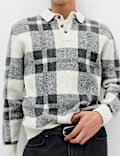 Regular Fit Check Jumper with Wool