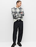 Regular Fit Check Jumper with Wool