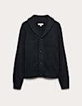 Cardigan à encolure châle en maille gaufrée très légère