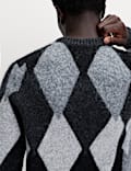 Argyle Hazy Knit Crew Neck Jumper