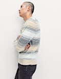 Supersoft Stripe Crew Neck Jumper with Wool