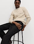 Textured Chevron Hazy Crew Neck Jumper