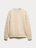 Textured Chevron Hazy Crew Neck Jumper