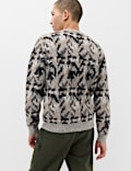 Regular Fit Checked Crew Neck Jumper
