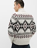 Fair Isle Funnel Neck Zip Up Jumper