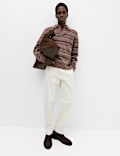 Fair Isle Knitted Polo Shirt with Wool