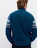 Fair Isle Half Zip Jumper with Wool
