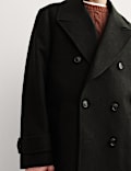 Pure Wool Double Breasted Revere Overcoat