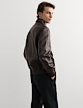 Burnished Leather Harrington Jacket