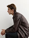 Burnished Leather Harrington Jacket
