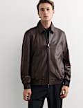 Burnished Leather Harrington Jacket