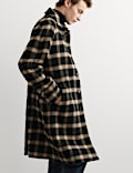 Pure Wool Check Overcoat