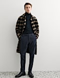 Pure Wool Check Overcoat
