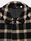 Pure Wool Check Overcoat
