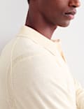 Merino Wool with Silk Knitted Polo Shirt