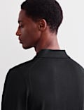 Merino Wool with Silk Knitted Polo Shirt