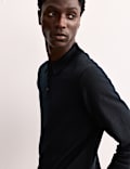 Merino Wool with Silk Knitted Polo Shirt
