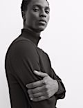 Extra Fine Merino Roll Neck Jumper with Silk