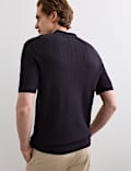 Merino Wool with Silk Knitted Polo Shirt