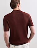 Merino Wool with Silk Knitted Polo Shirt