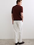 Merino Wool with Silk Knitted Polo Shirt